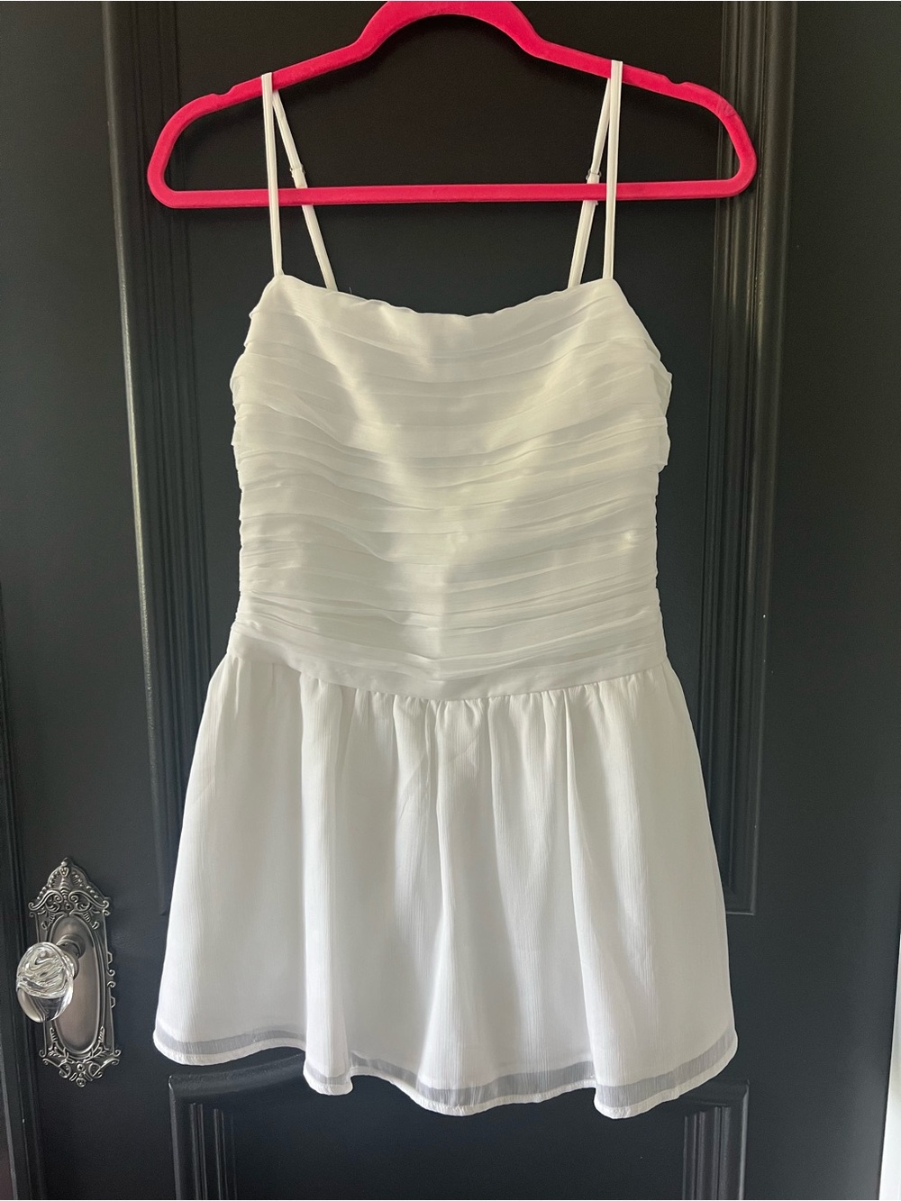 Hollister White Smocked Mini Dress Size S Spaghetti Strap